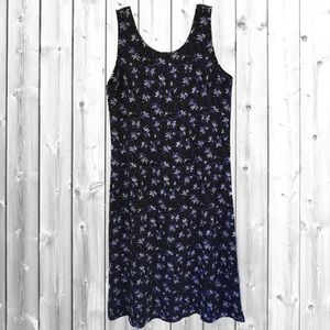 Worthington Navy Blue Floral Sleeveless Dress 16